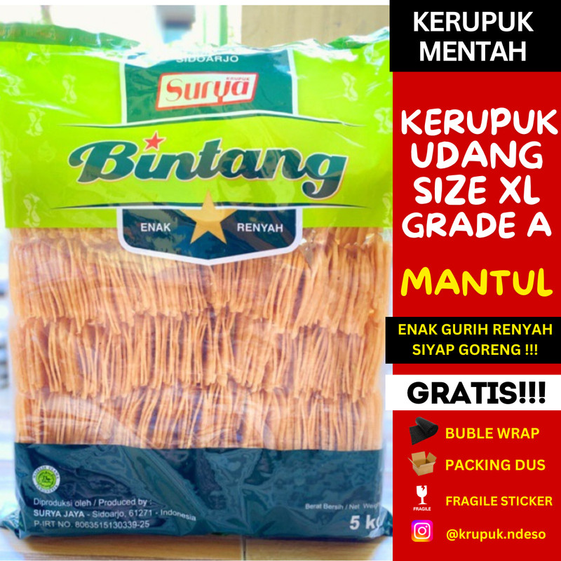 

KERUPUK UDANG BINTANG MENTE 1KG