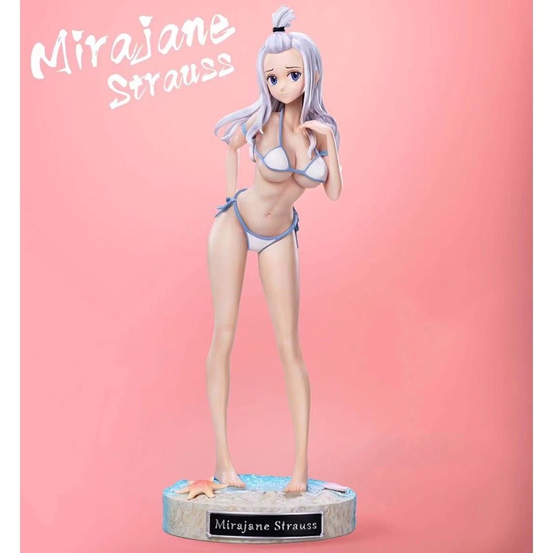 Mainan Figur Anime FAIRY TAIL Mirajane·Strauss Model Patung Koleksi dengan Baju Renang Dapat Dipertu
