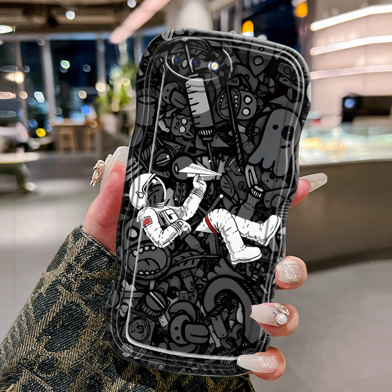 Casing Hp Untuk OPPO A5 A3s A12E Realme C1 Case Casing pola Astronot NASA Kasing HP Cesing Silikon K