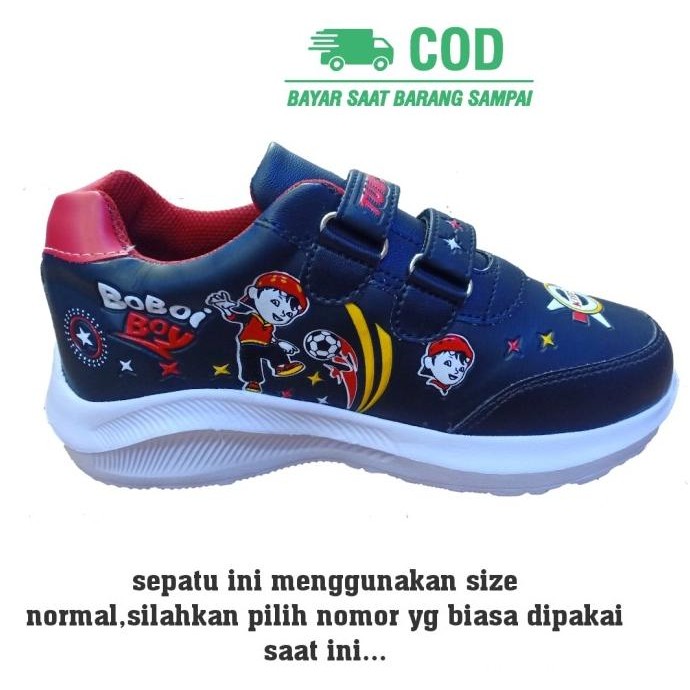 Sepatu Sekolah Anak Laki Laki Cowok Karakter Boboiboy Mobil MIK QUEN-1 H24M