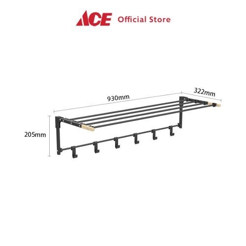 Hot Sale Ace Stora Jemuran Baju Dinding Tempat Jemur Baju Drying Rack Gantungan Laundry Perlengkapan