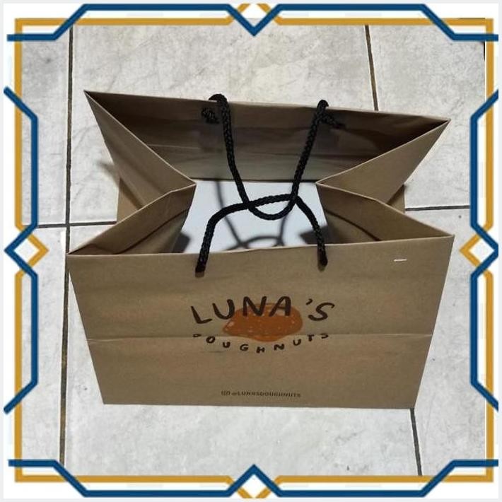 

[chi] paper bag shopping bag tas kertas kantong belanja lunas doughnuts
