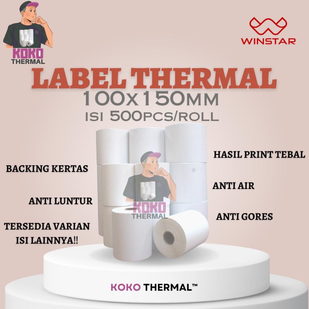 

Terlaris! Label Stiker Thermal 100x150 mm 10x15cm 500pcs Murah