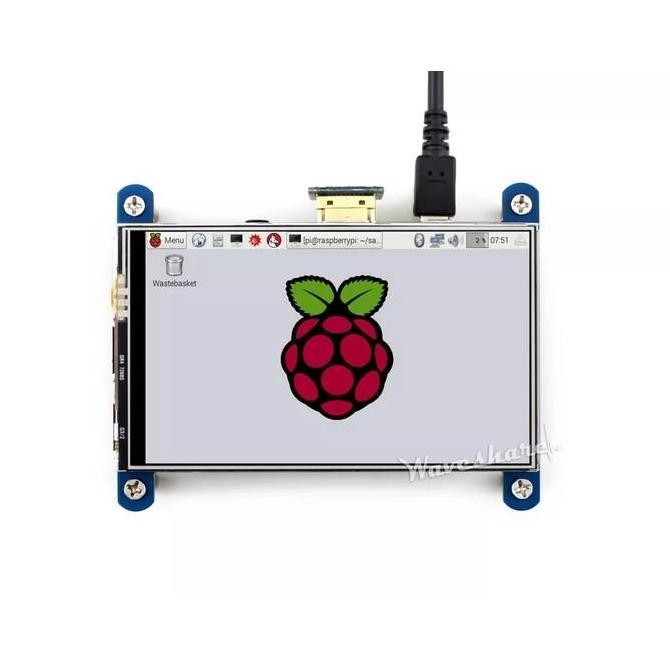 Ready Waveshare 4"4Inch Hdmi Lcd Touch Screen Monitor Display Raspberry 3B Hemat