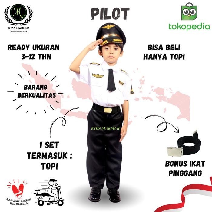 Seragam Pilot Anak Laki Laki Baju Anak Pilot Sd Tk Paud Pilot Stelan