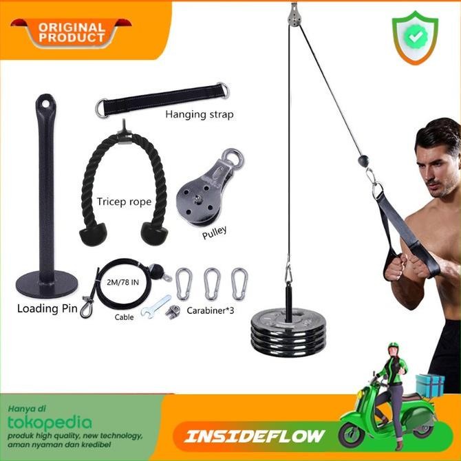 Set Tali Catrol Alat Katrol Fitness Gym Di Rumah Untuk Pemula Aman