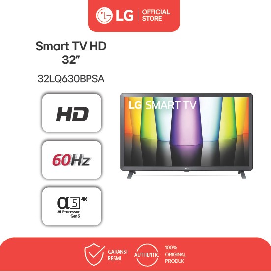 LG Smart TV / Televisi 32 Inch - with Gen 5 AI Processor - HD Ready -AI ThinQ - Model 32LQ630BPSA
