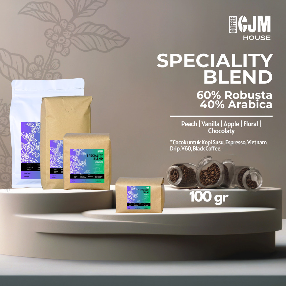 

100Gr 60% Robusta 40% Arabica | CJM Coffee House | Kopi Premium Asli | House Blend LampungXGayo
