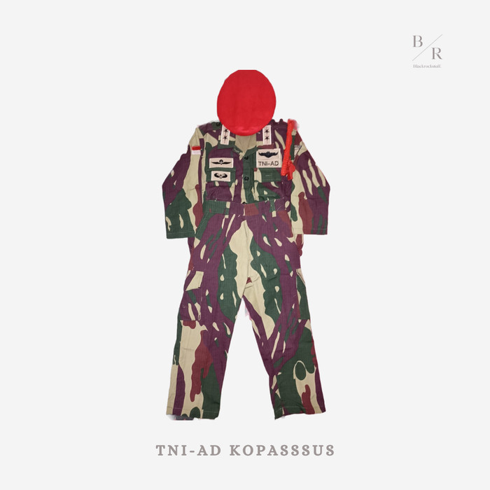 Jual Tni-Ad Kopassus + Mainan / Baju Loreng Kopassus / Baju Profesi Anak