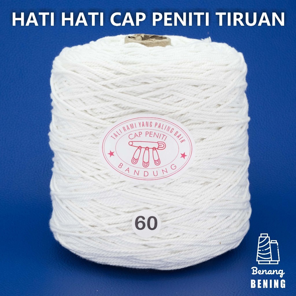 

TALI RAMI BESAR / TALI IKAT UANG / BENANG KASUR / Putih Cap Peniti per 1kg