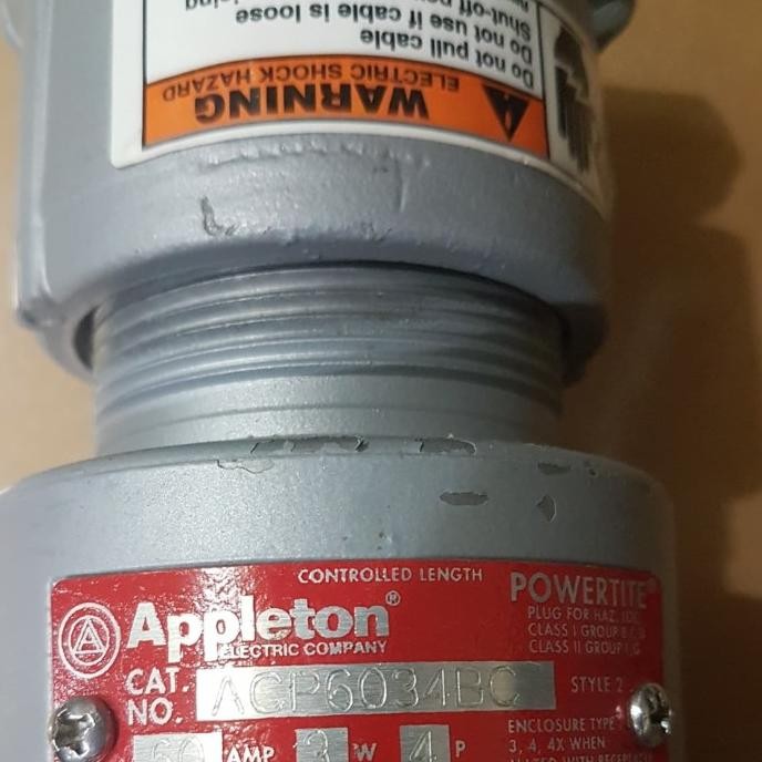 [ R.A.B ] Appleton Powertite Plug 60 Amp Acp6034Bc