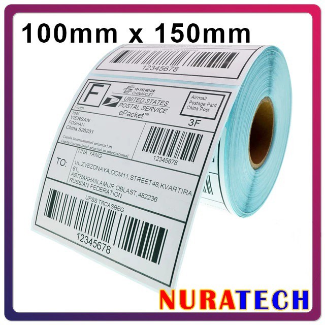 

Terlaris LABEL BARCODE 100 X 150 mm KERTAS STICKER DIRECT THERMAL 100x150 mm SALE
