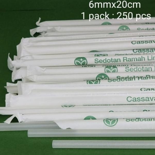 Pla Straw - Cassava Straw - Sedotan Singkong - 6 Mm X 20 Cm - 100