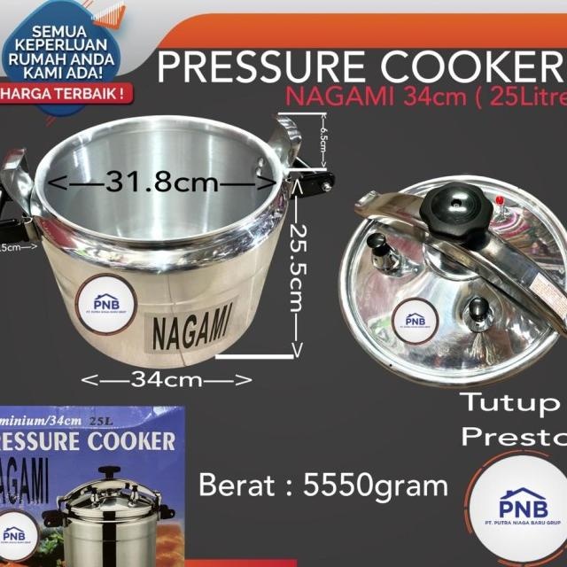 Panci Presto 25 Liter Naga Good Quality Tebal Pressure Cooker