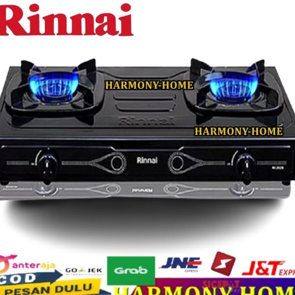 Kompor Gas 2 Tungku Rinnai Ri 202S Dan(+) Selang Paket Regulator Gas