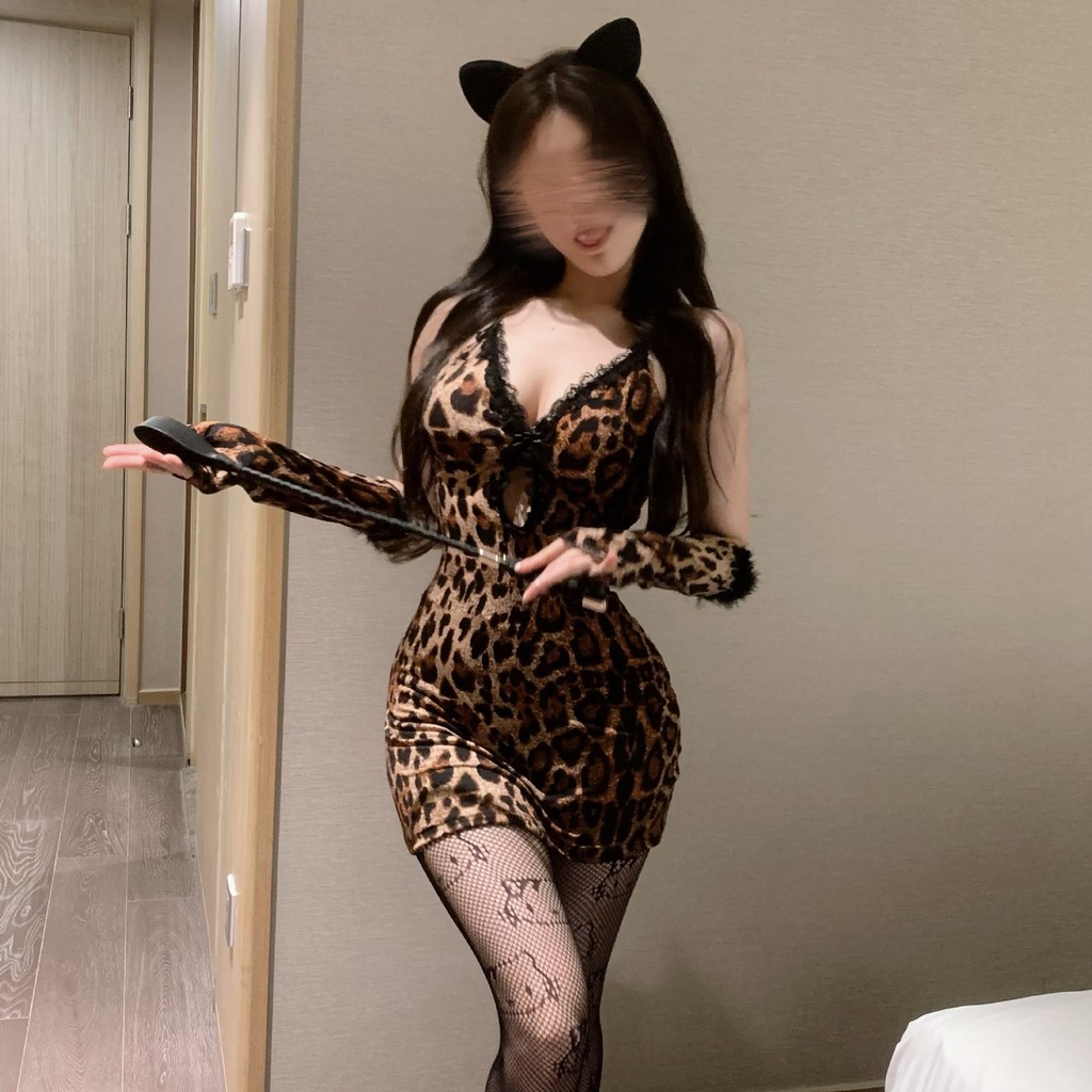 Underwear Cute Leopard Print Hip Skirt Uniform Set Pajamas