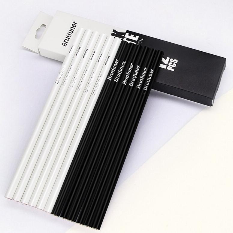 

ORIGINAL Pensil Warna Black & White Brutfuner 12 Pcs / 12 Pensil Sketsa Hitam & Putih ta-68