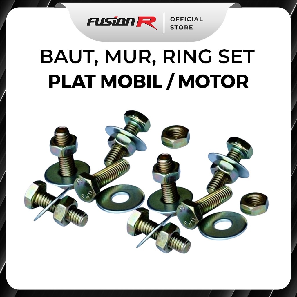 

Fusion R Baut Baud Mur Ring Untuk Dudukan Frame Cover Plat Nomor Mobil Motor Universal Set