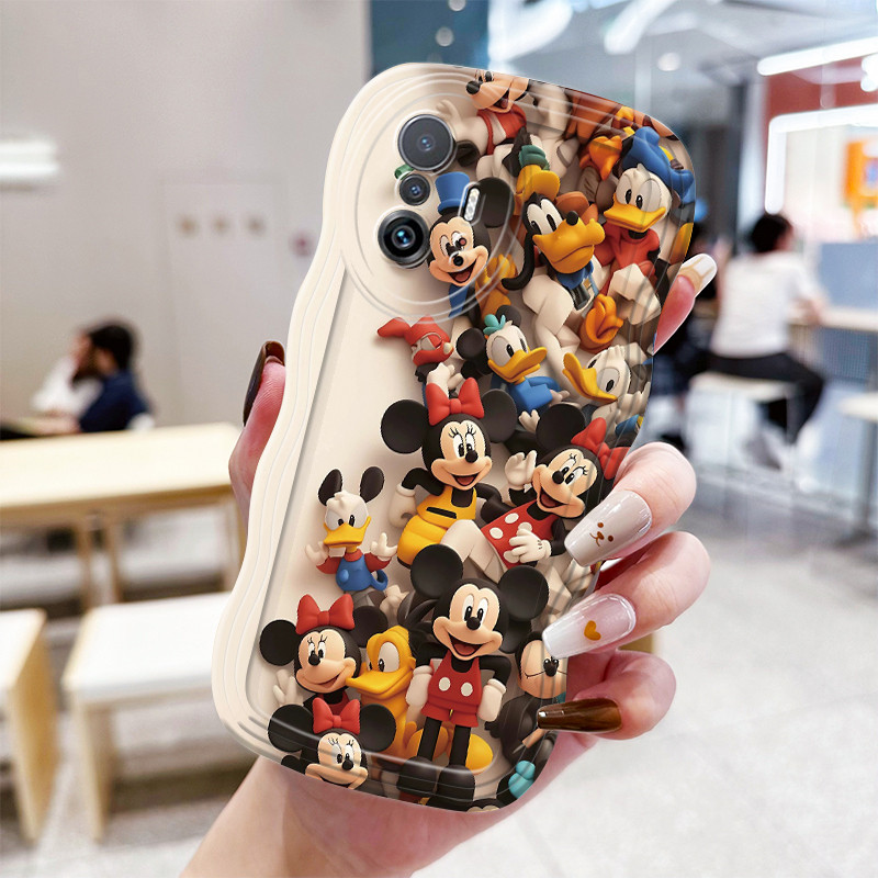 Casing Hp Untuk Xiaomi 11T Pro 11T Case gelombang Sisi Softcase Silikon Kesing pola Mickey Mouse Cas