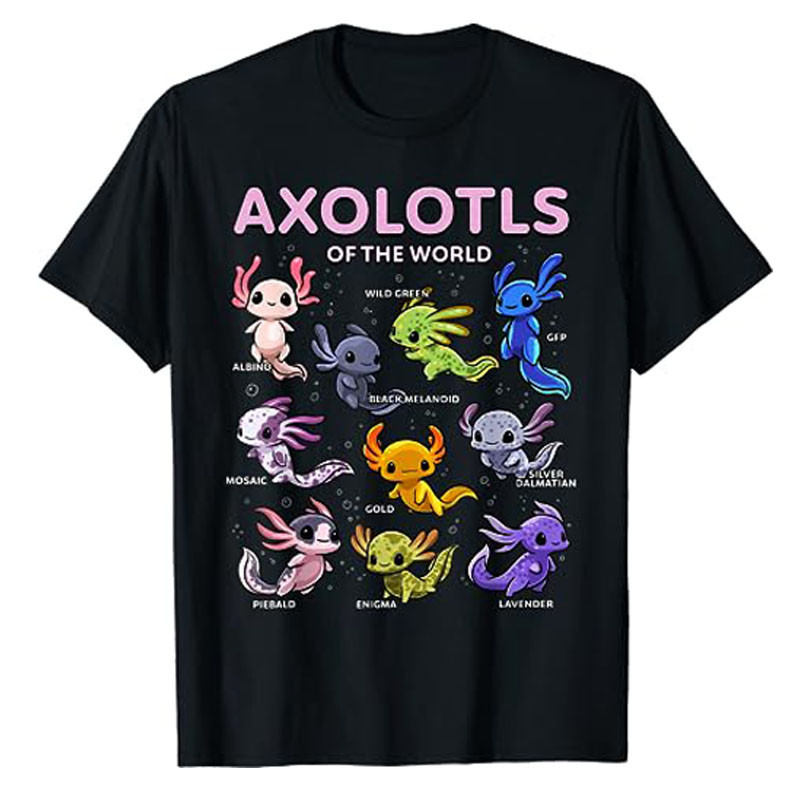 Axolotl Kawaii Axolotl Dunia Kaos Hewan Axolotl Jenis Karya Seni Kawaii Ikan Berjalan Meksiko