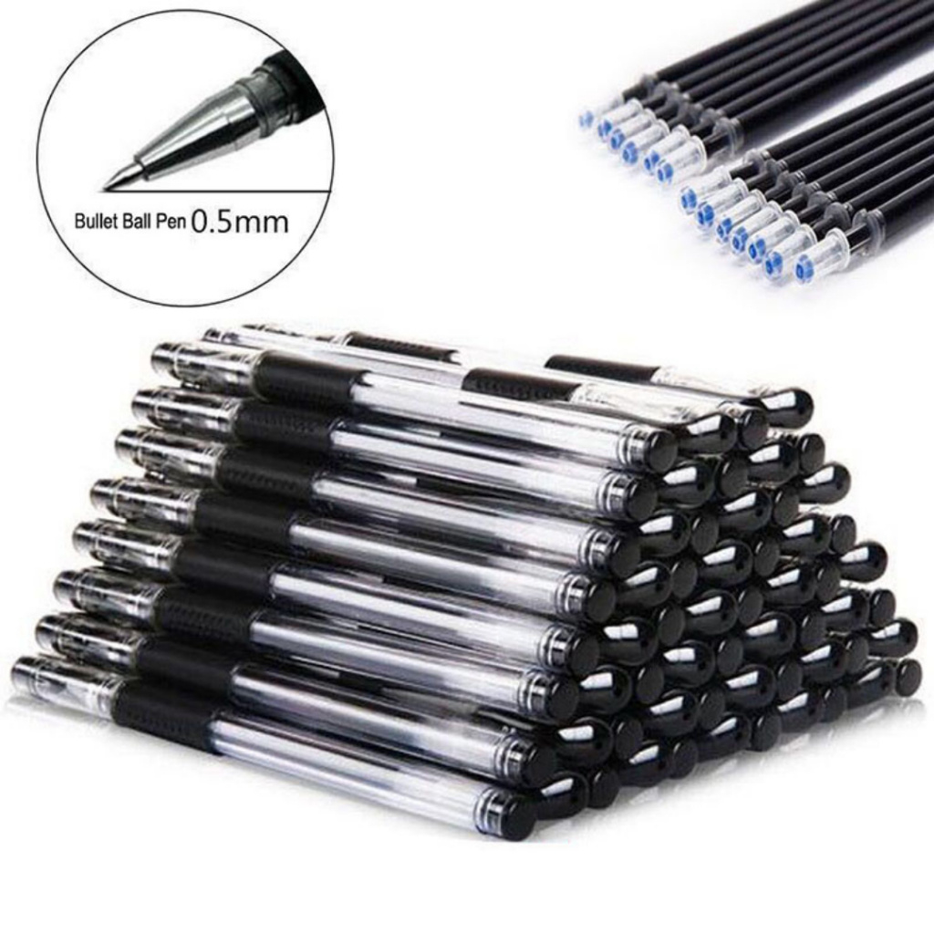 

24 Pcs Pulpen Gel 0.5mm Bolpen Pena Pen Alat Tulis Gel Tebal 0.5 MM Pena Cair