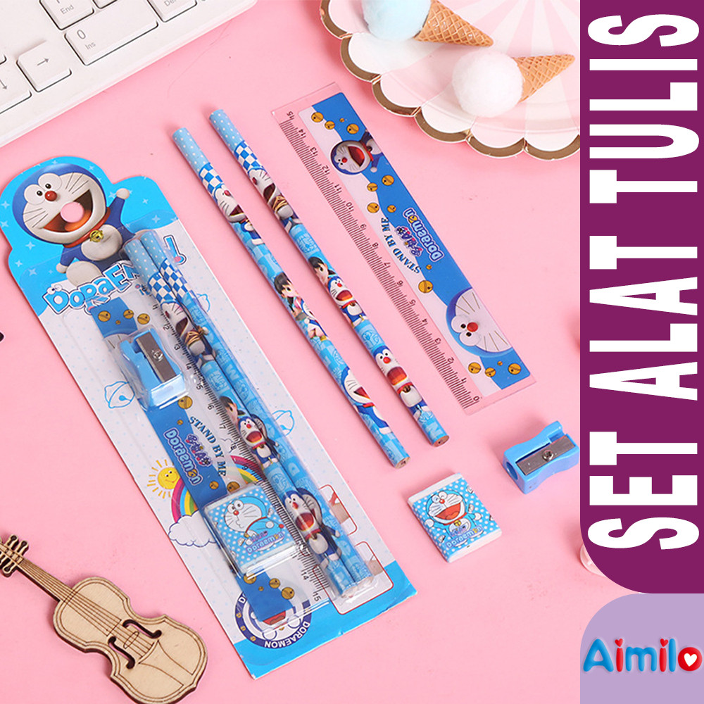 

Set Alat Tulis 5in1 Pensil Set Anak Pensil Lucu Dan Penghapus Untuk Tempat Pensil Buku Tulis Sekolah
