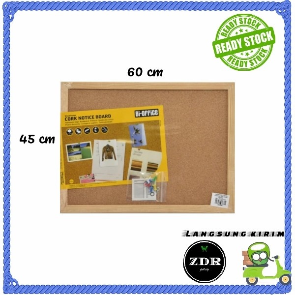 

TERLARIS! bi-silque papan informasi / corkboard / pin board 60 x 45 cm