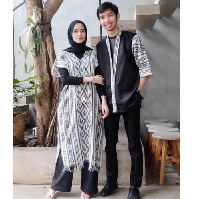 BAJU Couple Pasangan Dess Kimono Couple Tenun Kondangan Prewedding H24S