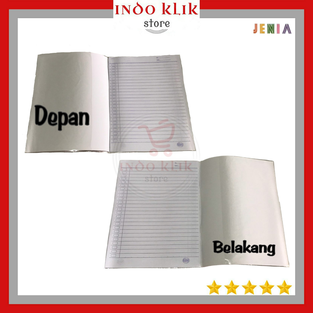 

Sampul Plastik PP Jenia Quarto (Untuk buku Sidu 38 , 58 Dan yang Seukuran) 1 Pack isi +- 20 Lembar