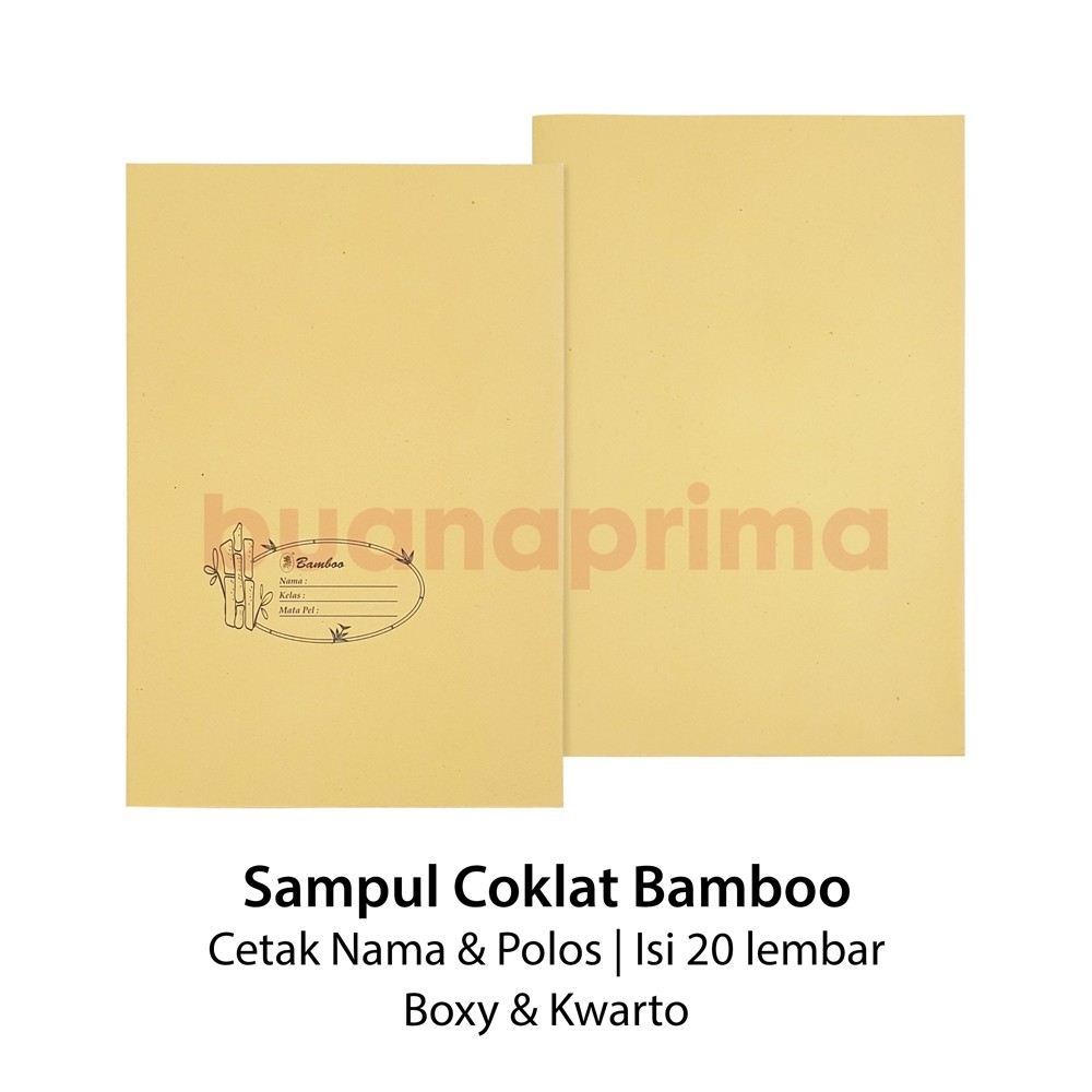 

Sampul Buku Tulis Coklat Bamboo isi 20 Lembar Kraft Samson Cetak dan Polos Kwarto Boxy