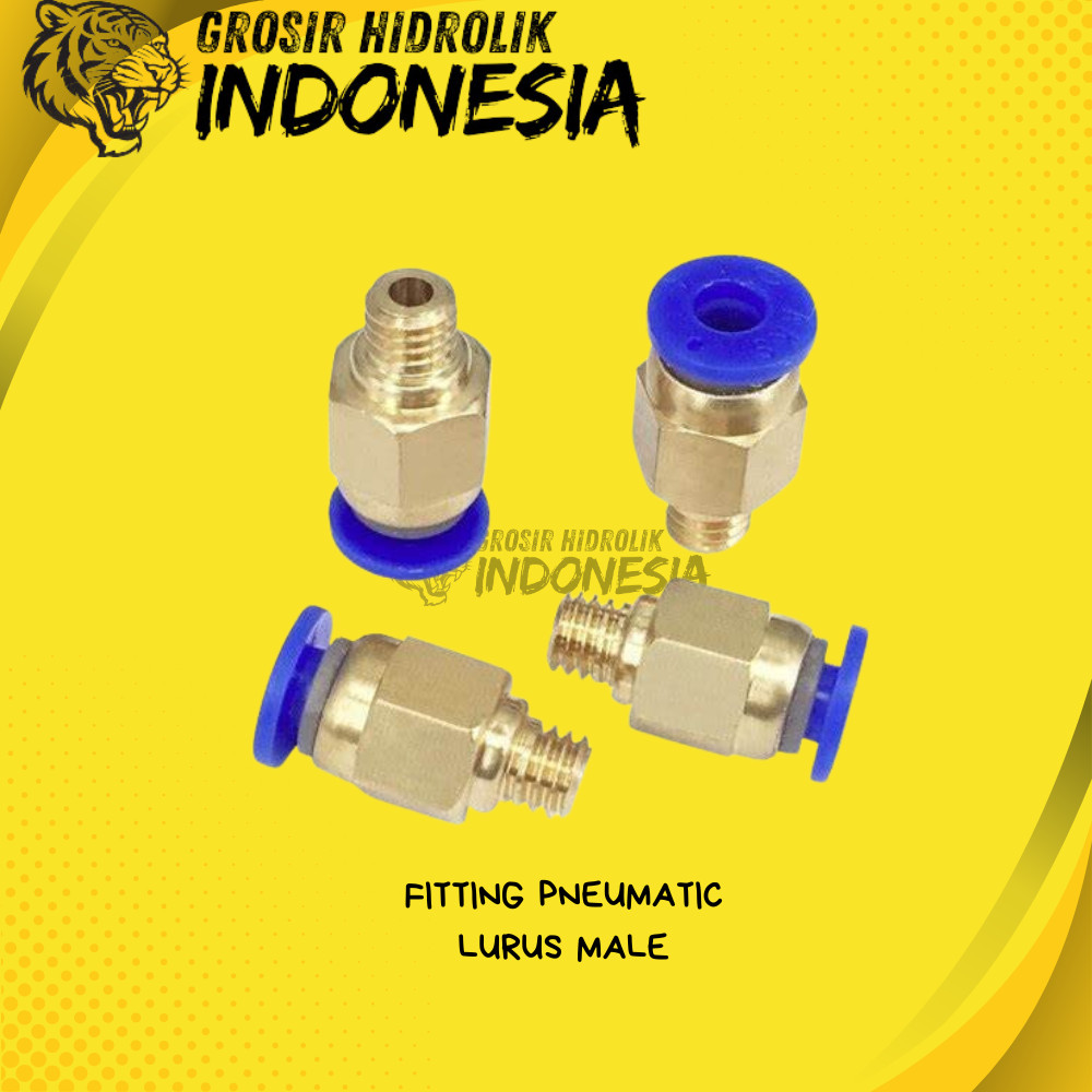 MPC 06 - M8 FITTING LURUS MALE PNEUMATIC SLIP LOCK SELANG 6MM DRAT M8