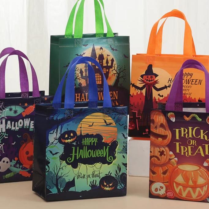 

XCF Kantong Souvenir PVC Tema Halloween Goodie Bag Tas Permen Pesta Grosir TERLARIS