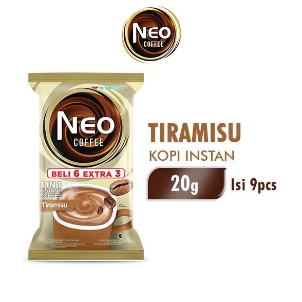 

Neo Coffee Kopi Instan Tiramisu Pack 20 gr isi 6 + 3 pcs