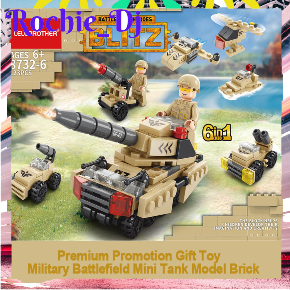 MAINAN BALOK SUSUN BATTLEFIELD HERO 6IN1 LEGO 123 BRICKS - 8732-6