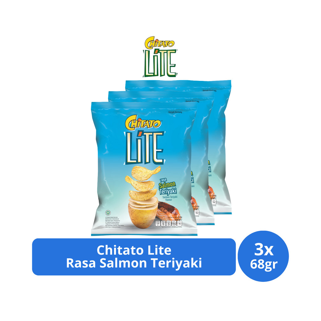 

Chitato Lite Keripik Kentang Rasa Salmon Teriyaki 68gr x 3 pcs