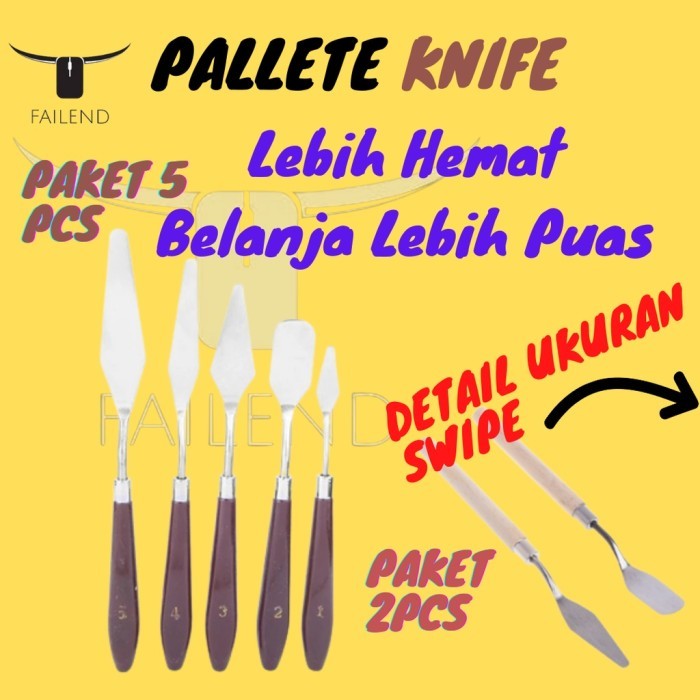 

Seka - Palete Knife Pallete Set Palette 5 Pcs 2 Pcs Pisau Spatula Dekorasi Kue Lukis Ukir Art Palet