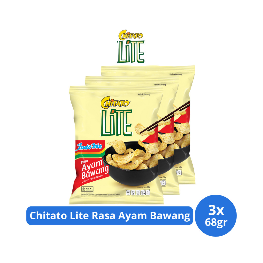 

Chitato Lite Keripik Kentang Rasa Ayam Bawang Indomie 68gr x 3 pcs