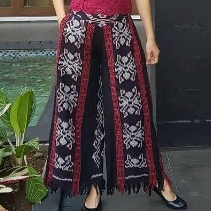 Celana Kulot Tenun Batik Motif Sumba Bawahan Celana Tenun Jumbo