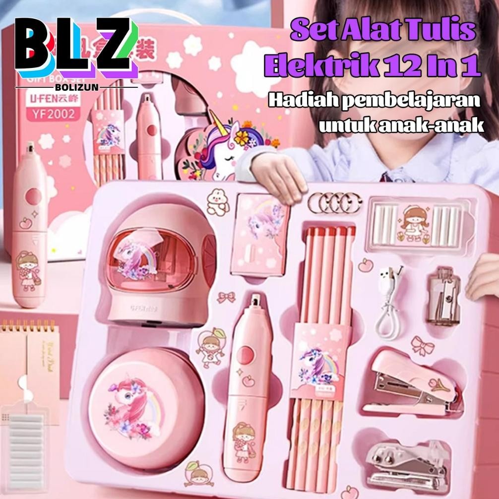 

Murah Bolizun 12 In 1 Alat Tulis /Elektrik Rautan Penghapus Vacuum Pensil Anak Alat Perkakas Belajar Anak Perempuan Kado Electric Stationery Set Cod
