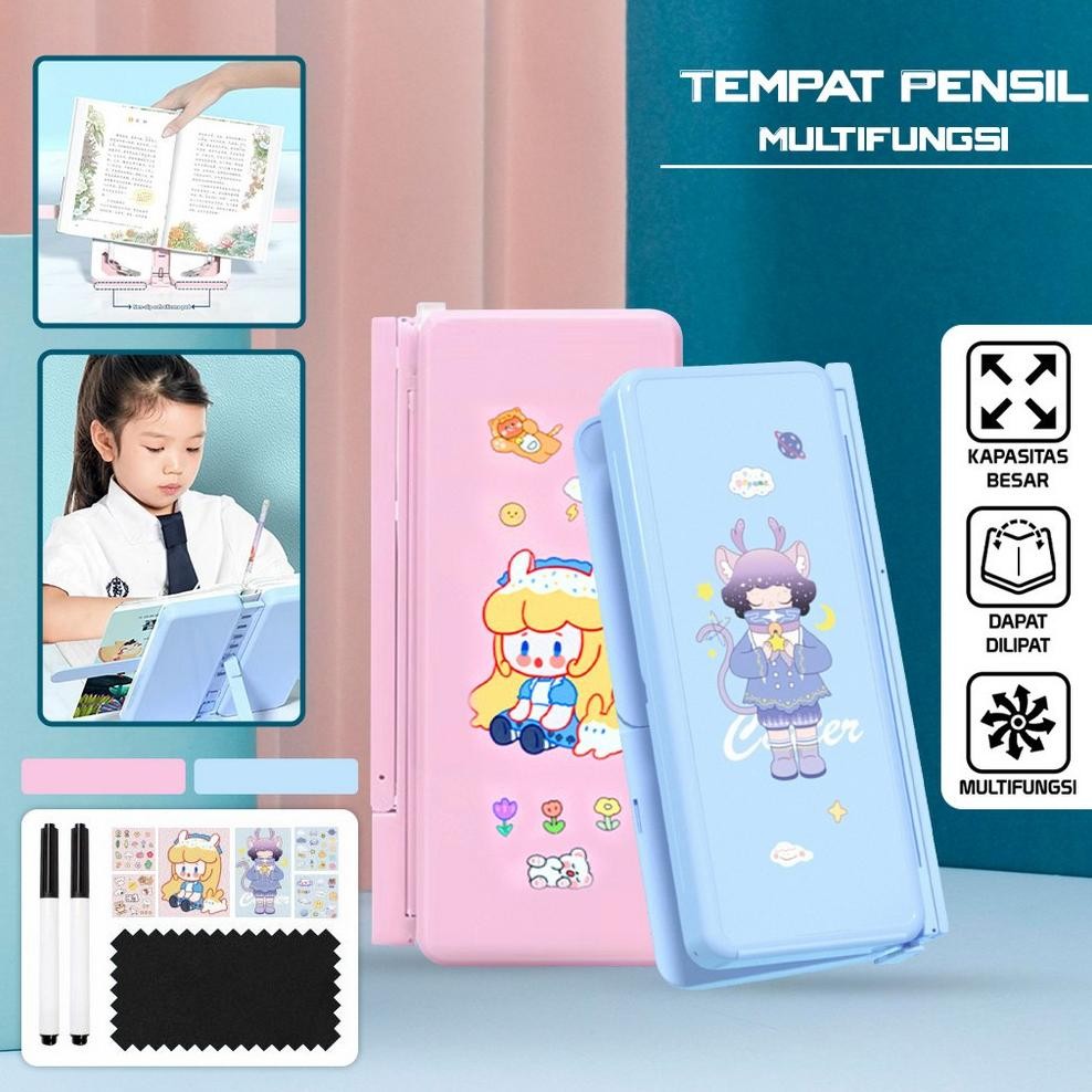 

Terlaris Tempat Pensil 2In1 Multifungsi Dengan Tatakan Buku Dan Papan Tulis Praktis / Kotak Pensil Lipat Tempat Penyimpanan Alat Tulis Anak Sekolah / Pencil Case Book Holder Import Stockami A73 Sale