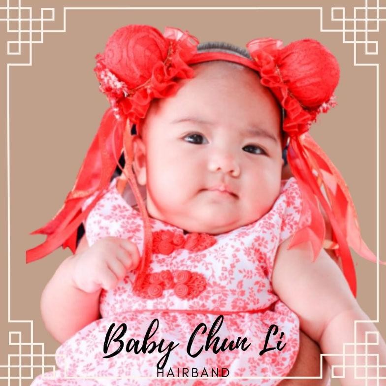 TYR baby Chun Li kiddy Chun Li bandana bando Chun Li imlek sinchia konyen  bandana bayi baby headban