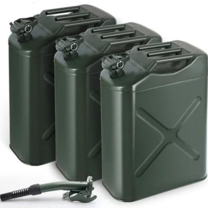 Jerigen Besi 20 Liter Jerry Can Warna Merah Selang & Cantelan Selang  Ready