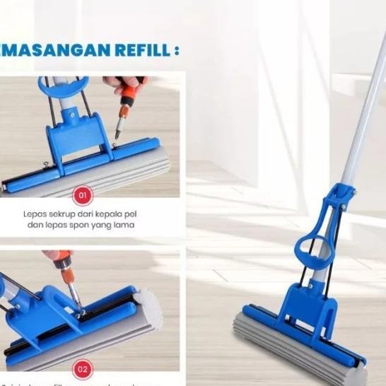 Pel Roll Spons Qme/ Pel Busa Pemeras Manual/ Pel Spon Busa Lantai