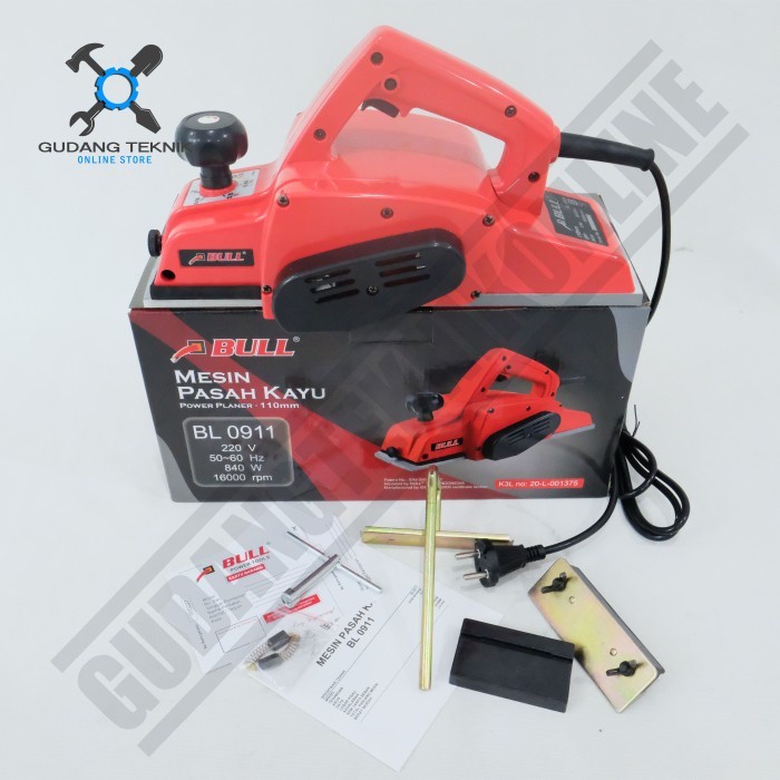 STOK ADA- Mesin Serut Kayu Pasah Kayu Listrik 840 Watt BL0911 BULL / Mesin Planer Ketam Sugu Pasah
