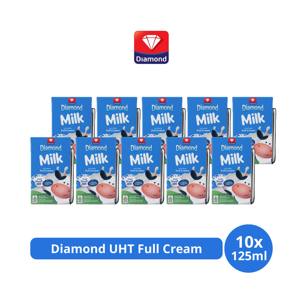 

Diamond Milk Susu UHT Full Cream 125ml x 10 pcs
