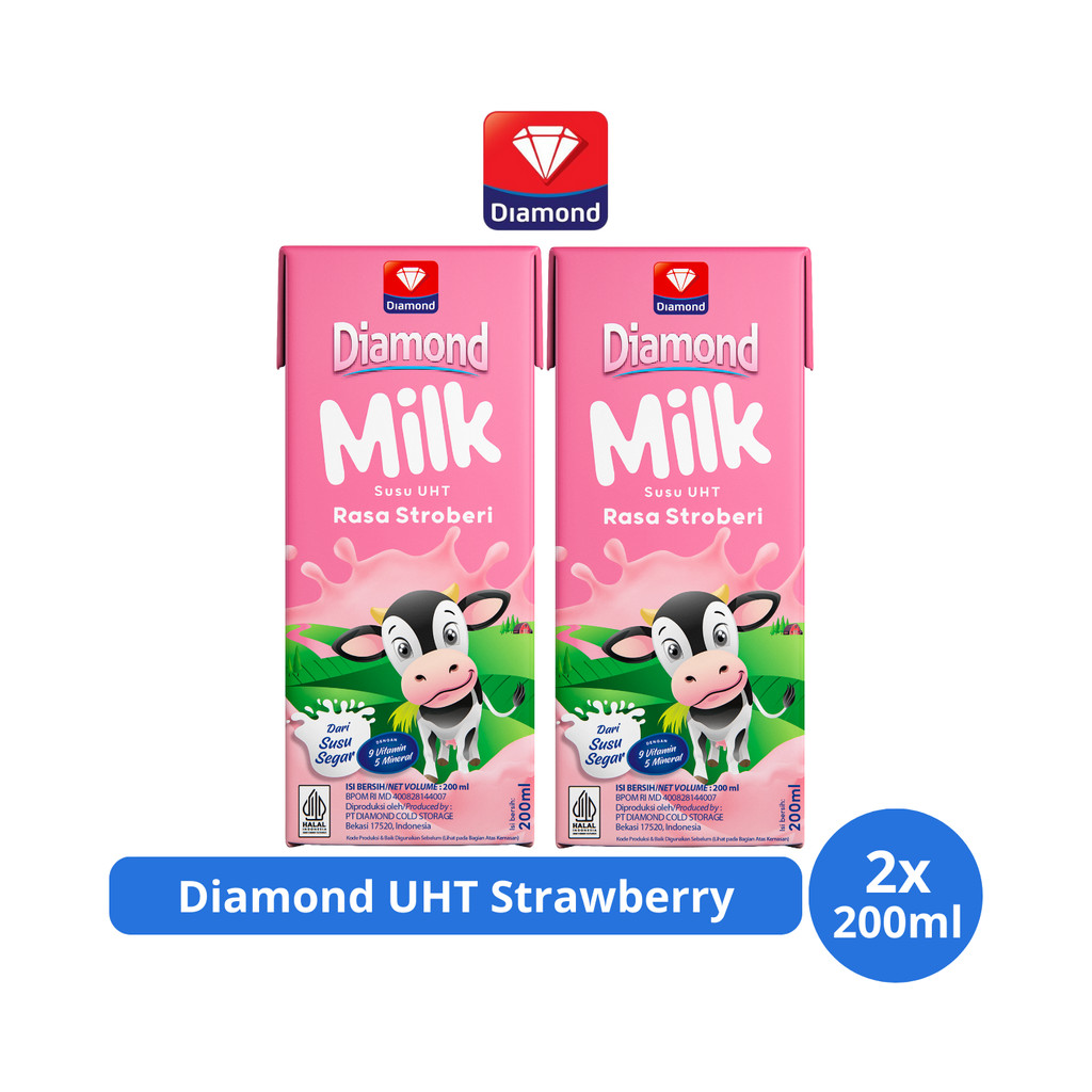 

Diamond Milk Susu UHT Strawberry 200ml x 2 pcs