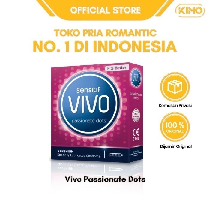 KONDOM VIVO PASSIONATE DOTS ISI 3 KONDOM BERGERIGI ALAT KONTRASEPSI TERMURAH [PRODUK ORIGINAL]