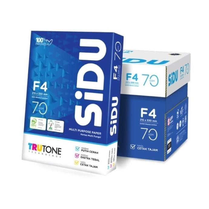 

SIDU F4 70 BOX Kertas HVS Folio Sinar Dunia 70 gsm