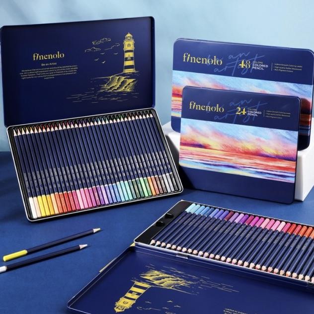 

Fineolo Colored Cil Set 24/36/48/72 Color - Sil Warna Box Metal