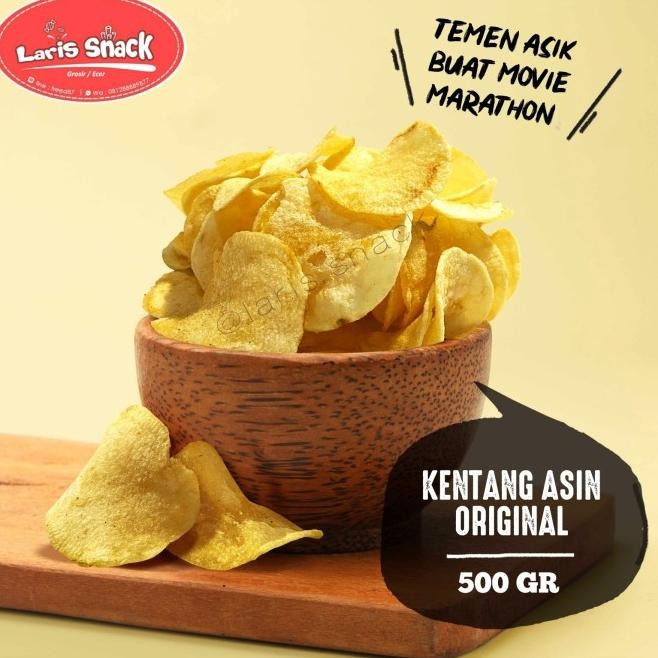 

Keripik Kentang Asin Gurih Renyah Kiloan Curah 500 Gram